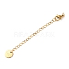304 Stainless Steel Chain Extender with Flat Round Charms STAS-G383-04G-1