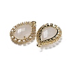Natural Quartz Crystal Faceted Teardrop Pendants G-I375-01G-06-2