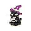 Magic Cat Metal Badge Alloy with Enamel Halloween Brooch PW-WG72375-01-1