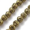Electroplated Natural Lava Rock Beads Strands G-A251-D01-01D-2