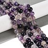 Natural Purple Fluorite Beads Strands G-P530-B08-03-2
