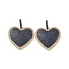 Heart Brass Micro Pave Cubic Zirconia Pendants KK-G435-04G-03-2