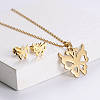 201 Stainless Steel Pendant Necklace & Stud Earring Sets FS-WGB816B-26-1
