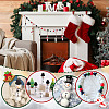 180Pcs 6 Styles Christmas Snowman Print Wood European Beads WOOD-PH0003-03B-6