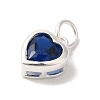 925 Sterling Silver Cubic Zirconia Heart Charms with Jump Rings FIND-U013-10S-07-2