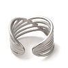 304 Stainless Steel Open Cuff Ring RJEW-C068-04A-P-3