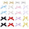 50Pcs 10 Colors Bowknot Polyester & Alloy Alligator Hair Clips PHAR-TA0001-16-3