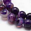 Natural Striped Agate/Banded Agate Bead Strands G-K166-13-8mm-04-3