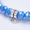 Electroplate Imitation Jade Glass Bead Stretch Bracelets BJEW-JB03580-06-3