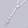304 Stainless Steel Rosary Bead Necklaces NJEW-F240-01P-3