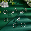   10Pcs 5 Size Footprint Alloy Finger Rings for Women RJEW-PH0001-08-3