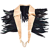 PU Leather Natural Chicken Feather Cape AJEW-WH20067-002-6