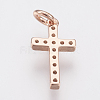 Brass Micro Pave Cubic Zirconia Pendants ZIRC-F083-008RG-RS-2