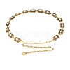 Alloy Pave Clear Glass & Iron Rectangle Link Chain Waist Chain Belts for Women FS-WG548FE-05-2