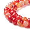 Natural Striped Agate/Banded Agate Bead Strands G-K155-A-8mm-05-4