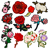 AHADERMAKER 1Set Rose & Plum Blossom Cloth Embroidery Applqiues PATC-GA0001-25-1