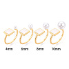 Square Brass & Shell Cup Peg Ring Settings KK-N274-28G-4