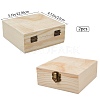 Unfinished Pine Wood Jewelry Box CON-WH0072-13-2