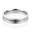 201 Stainless Steel Grooved Finger Ring Settings X-STAS-WH0039-11A-P-1