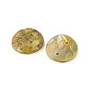Spray Painted Natural Akoya Shell Connector Charms LS-BSHE-S304-17A-2