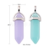 3Pcs 3 Colors Imitation Jade Glass Pointed Pendants GLAA-FS0001-04-2