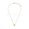 304 Stainless Steel Pave Cubic Zirconia Heart Pendant Cable Chain Necklaces for Women WG320DC-01-2