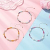 3Pcs Natural Mixed Gemstone & Cultured Freshwater Pearl Beads Braided Bead Bracelets for Women BJEW-JB12666-2