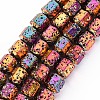 Electroplated Natural Lava Rock Beads Strands G-T114-71A-1