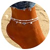 Heart Alloy Cubic Zirconia Double Layer Anklets WG95339-02-1