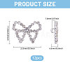 12Pcs 1-Hole Alloy Glass Shank Buttons BUTT-CA0001-35-2