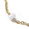 Vacuum Plating Golden 304 Stainless Steel Cable Chain Bracelet with Enamel Rondelle Beaded BJEW-G683-02G-3