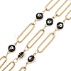 304 Stainless Steel Enamel Evil Eye & Long Oval Link Chains CHS-K021-12G-03-1