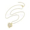 Brass Micro Pave Clear Cubic Zirconia Pendant Necklaces for Women NJEW-M009-04G-D-2