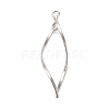 925 Sterling Silver Twisted Leaf Outline Connector Charms STER-R010-01P-1
