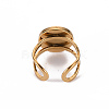 201 Stainless Steel Cuff Ring Findings STAS-S080-040B-G-5