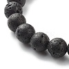 Natural Lava Rock & Natural and Synthetic Howlite Stretch Bracelets Set for Couples Best Friendship BJEW-JB06869-12