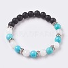 Natural & Synthetic Mixed Stone and Natural Agate Beads Stretch Bracelets BJEW-JB03733-2