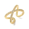 Adjustable Brass Micro Pave Clear Cubic Zirconia Cuff Rings LS-RJEW-F101-17G-3