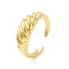 Rack Plating Brass Croissant Open Cuff Ring for Women RJEW-D076-02G-3