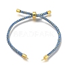 Braided Cotton Cord Slider Bracelet Making MAK-R001-01G-21-1