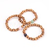 Wood Beaded Stretch Bracelets BJEW-JB01941-8