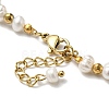 Natural Pearl & Malachite Beaded Bracelets BJEW-K238-01G-5