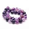 Natural Striped Agate/Banded Agate Bead Strands G-K155-A-12mm-11-2