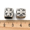 316 Surgical Stainless Steel with Rhinestone Large Hole Cube Beads STAS-Q326-08AS-02-3