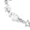 Natural Howlite Chip Link Bracelets BJEW-JB11592-01-3