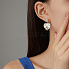 Titanium Steel Heart Dangle Stud Earrings RO0890-4