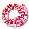 Handmade Polymer Clay Beads Strands CLAY-R089-8mm-104-3