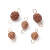 Round Natural Wood Connector Charms PALLOY-JF01994-01-4