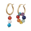 7 Chakra Theme Natural Mixed Gemstone Asymmetrical Earrings EJEW-JE05706-1