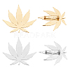 Unicraftale 4Pcs 2 Colors Leaf Brooch STAS-UN0034-82-1